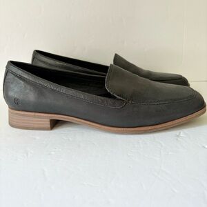 Lucky Brand Lauren Black Leather Slip On Loafers Flats Shoes